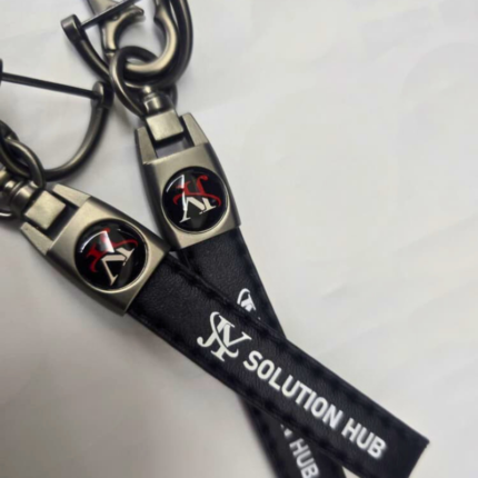 JY Solution Hub Keychain Strap (Metal Hook) – Black