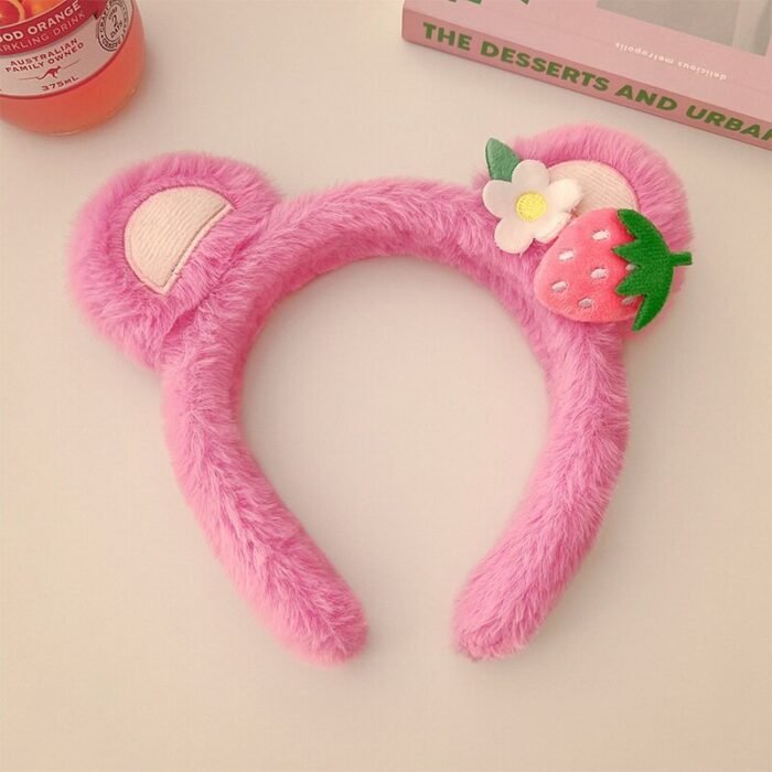 Strawberry Bear Plush Headband - Image 4