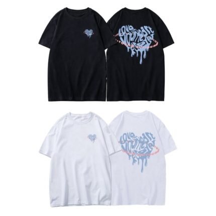 Graffiti Heart Blue Print T-shirt