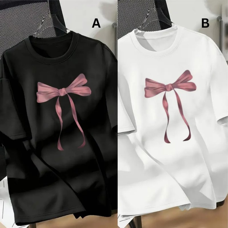 19-3.jpg Butterfly Ribbon Printed T-shirt - Image 1