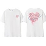 Graffiti Heart Pink Print T-shirt - Image 3