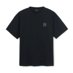 Men’s Black Cotton T-Shirt – Minimal Chest Logo Design - Image 2