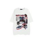 Outer Space Graphic Oversized T-Shirt (White / Black) - Image 2