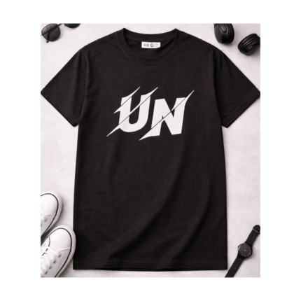 Minimalist UN Logo T-Shirt | Streetwear Graphic Tee | Unisex Cotton Oversize Shirt | Casual Black Tee