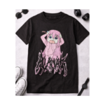 Bochi Graphic Black Cotton T-Shirt | Streetwear Oversized Tee | Unisex Casual Wear