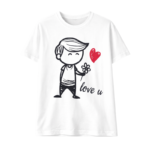 Couple Love Graphic T-Shirt – “Love U” & “Love U Too” Matching Tee (White) - Image 3