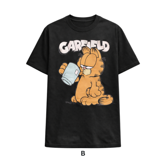 Black Garfield & Typography T-Shirt Collection - Image 3
