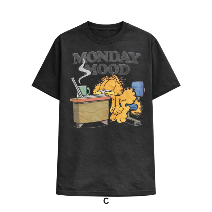 Black Garfield & Typography T-Shirt Collection - Image 4