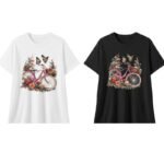 Floral And Butterfly Print Tee Graphic T-shirt