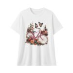 Floral And Butterfly Print Tee Graphic T-shirt - Image 2