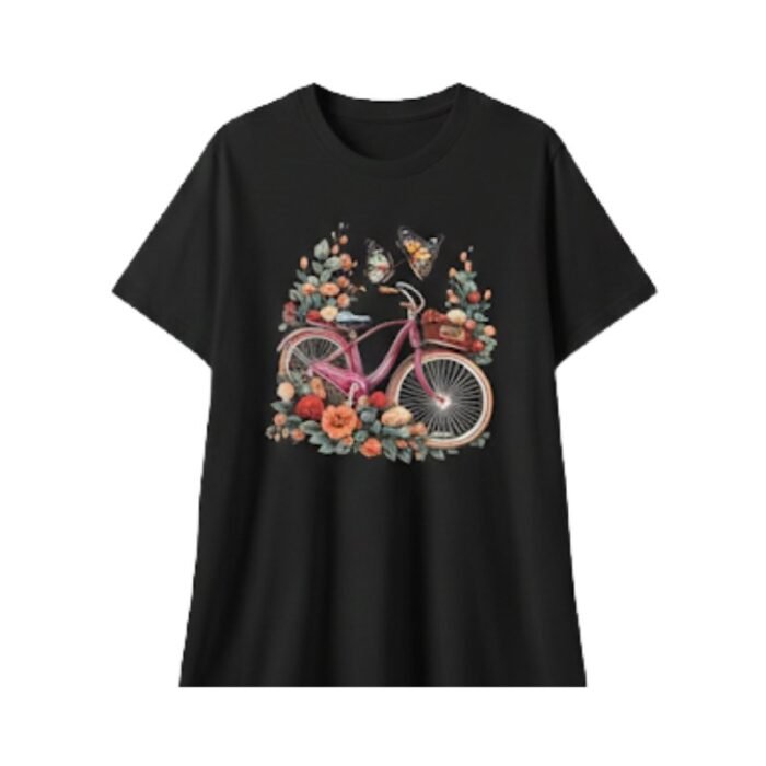 Floral And Butterfly Print Tee Graphic T-shirt - Image 3