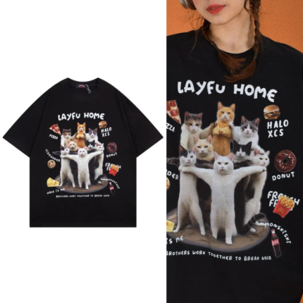 Harajuku Cute Cat T-shirt