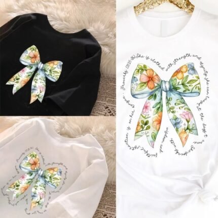Flower Bow Printed T-shirt