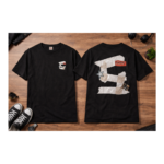 Streetwear Tape Graphic Black T-Shirt (Front & Back Print)