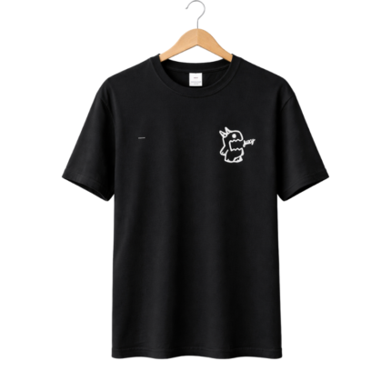 Cute Monster Mini Print T-Shirt (Black)