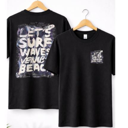 Unisex Black T-Shirt | LET’S SURF