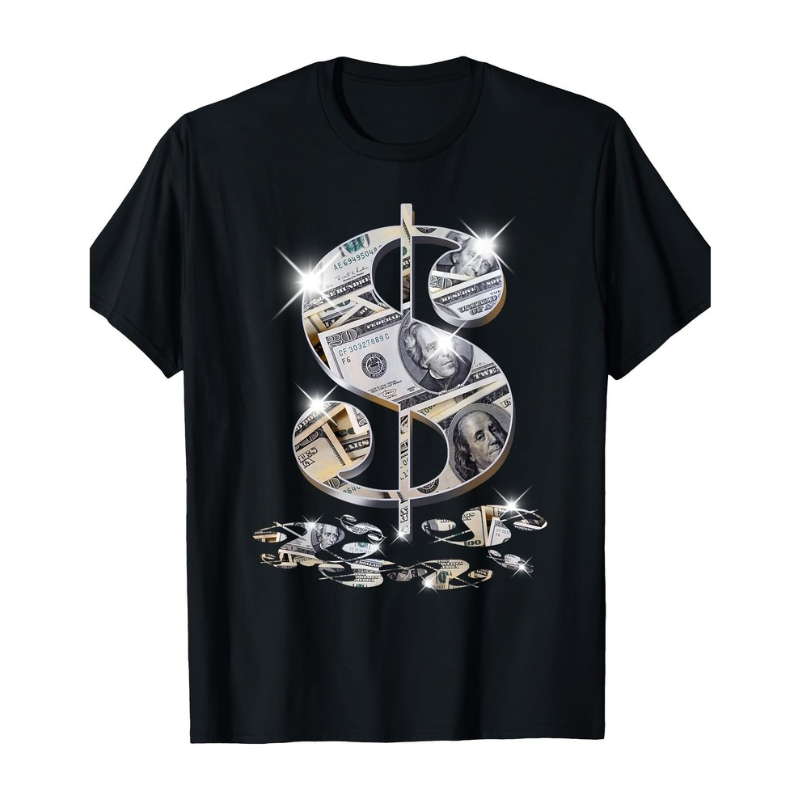Product-44.png Dollar Sign Money Graphic T-Shirt - Image 1