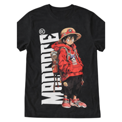 MADFACE Street Anime Graphic T-Shirt (Black)