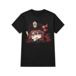 Anime Chibi Graphic Black T-Shirt