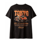 Unisex Tokyo Underground Car Graphic T-Shirt (Streetwear Back Print Tee)