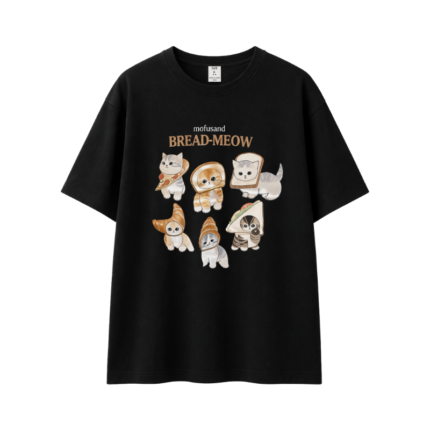 Cute Bread Meow Cat Graphic T-Shirt (Unisex Oversized)