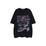 Outer Space Graphic Oversized T-Shirt (White / Black) - Image 3