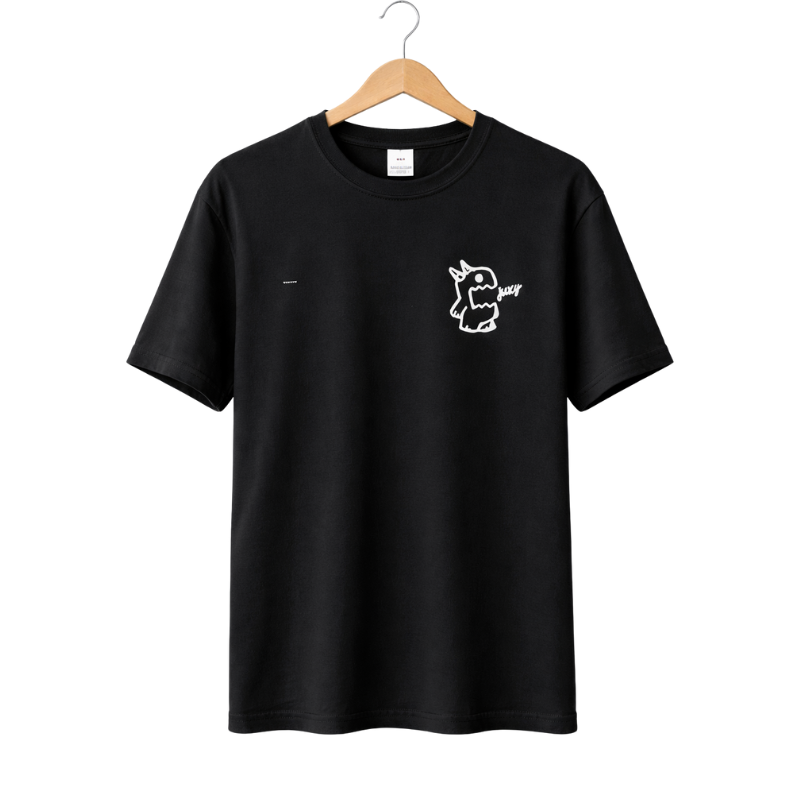 Product-31.png Cute Monster Mini Print T-Shirt (Black) - Image 1
