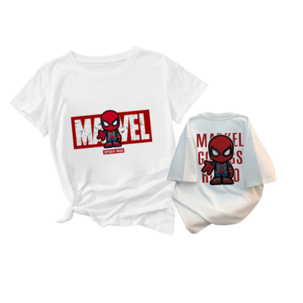 Cartoon Hero Graphic T-Shirt (Front & Back Print)