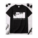Anime Levi Ackerman T-Shirt | Attack Titan Graphic Tee | Unisex Cotton Streetwear Shirt | Oversize Casual Tee